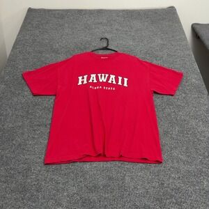Vintage Hawaii Diamond Star T Shirt Mens XL Red Cotton Graphic Souvenir Casual